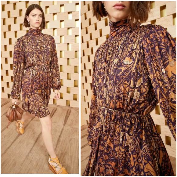 Ulla Johnson Dresses & Skirts - Ulla Johnson Wilhemina Printed Long Sleeve Mini Dress Small